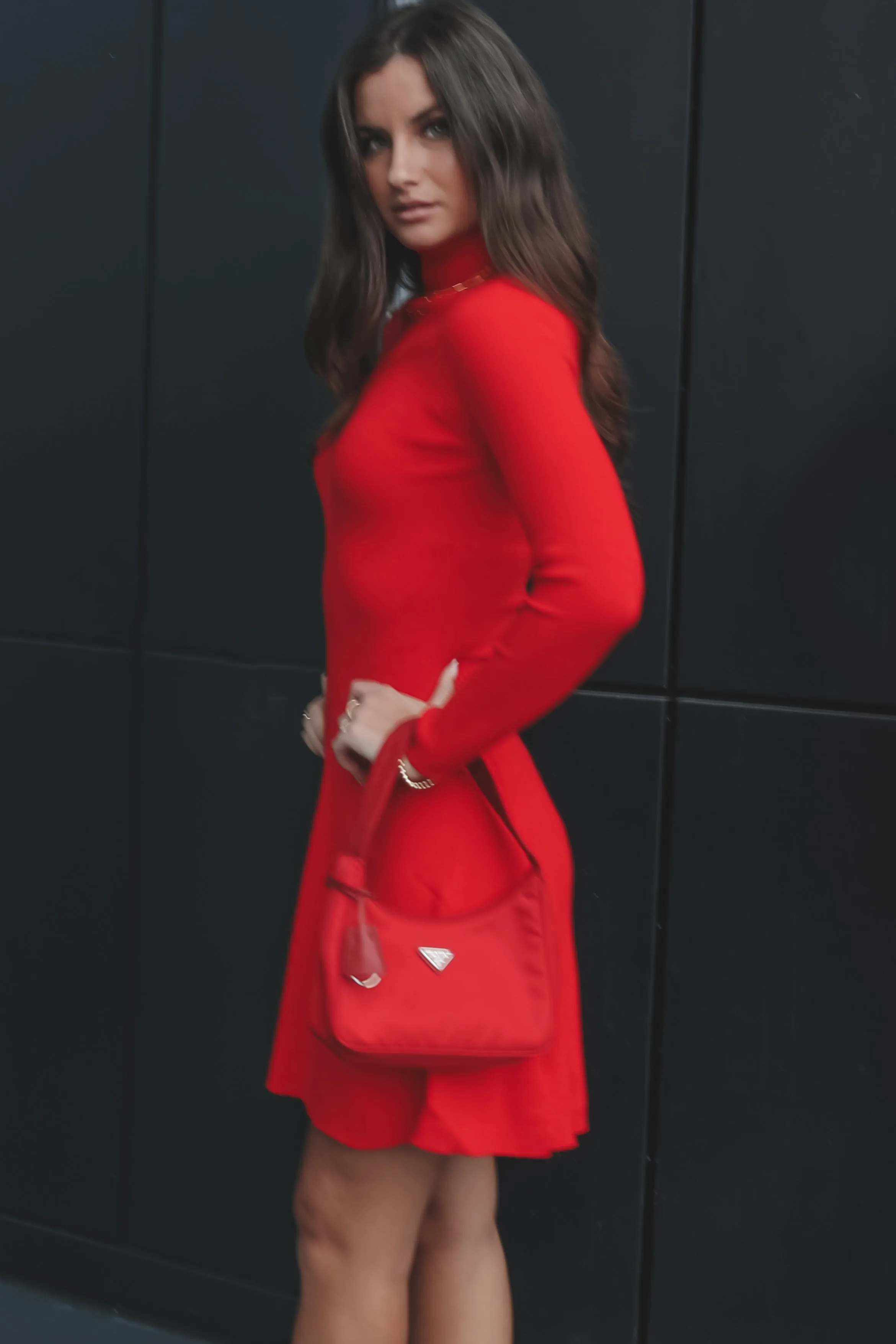 In A Really Festive Mood Red Ribbed Knit Sweater Dress sold by Amazing Lace product image thumbnail 3