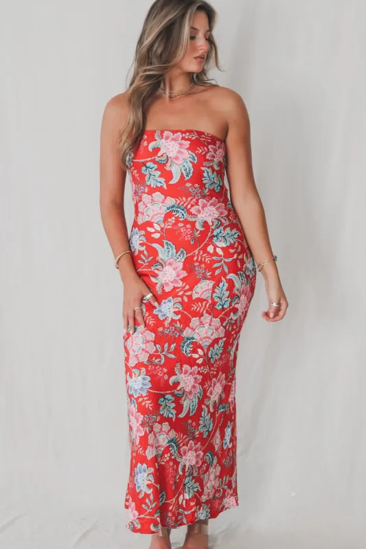 DEAL A Sweet Evening Floral Strapless Maxi sold by Amazing Lace