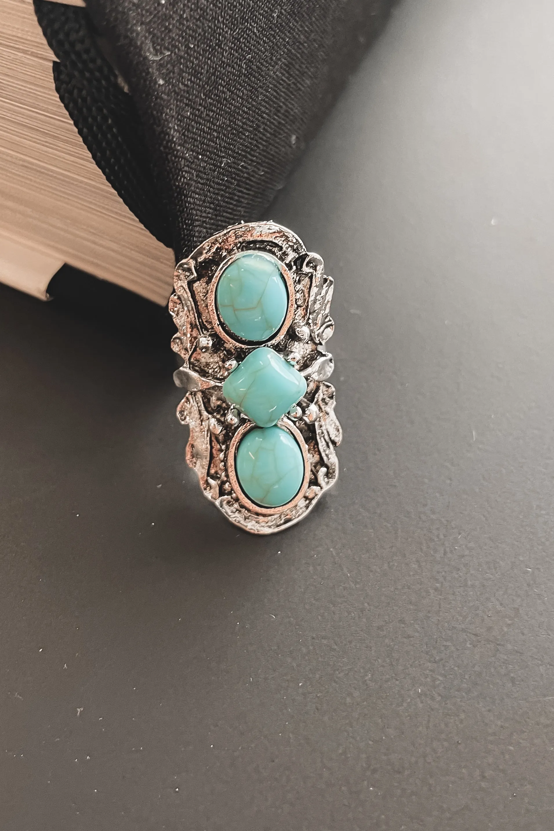 Oh She Went There Silver Western Turquiose Statment Rings sold by Amazing Lace product image thumbnail 3