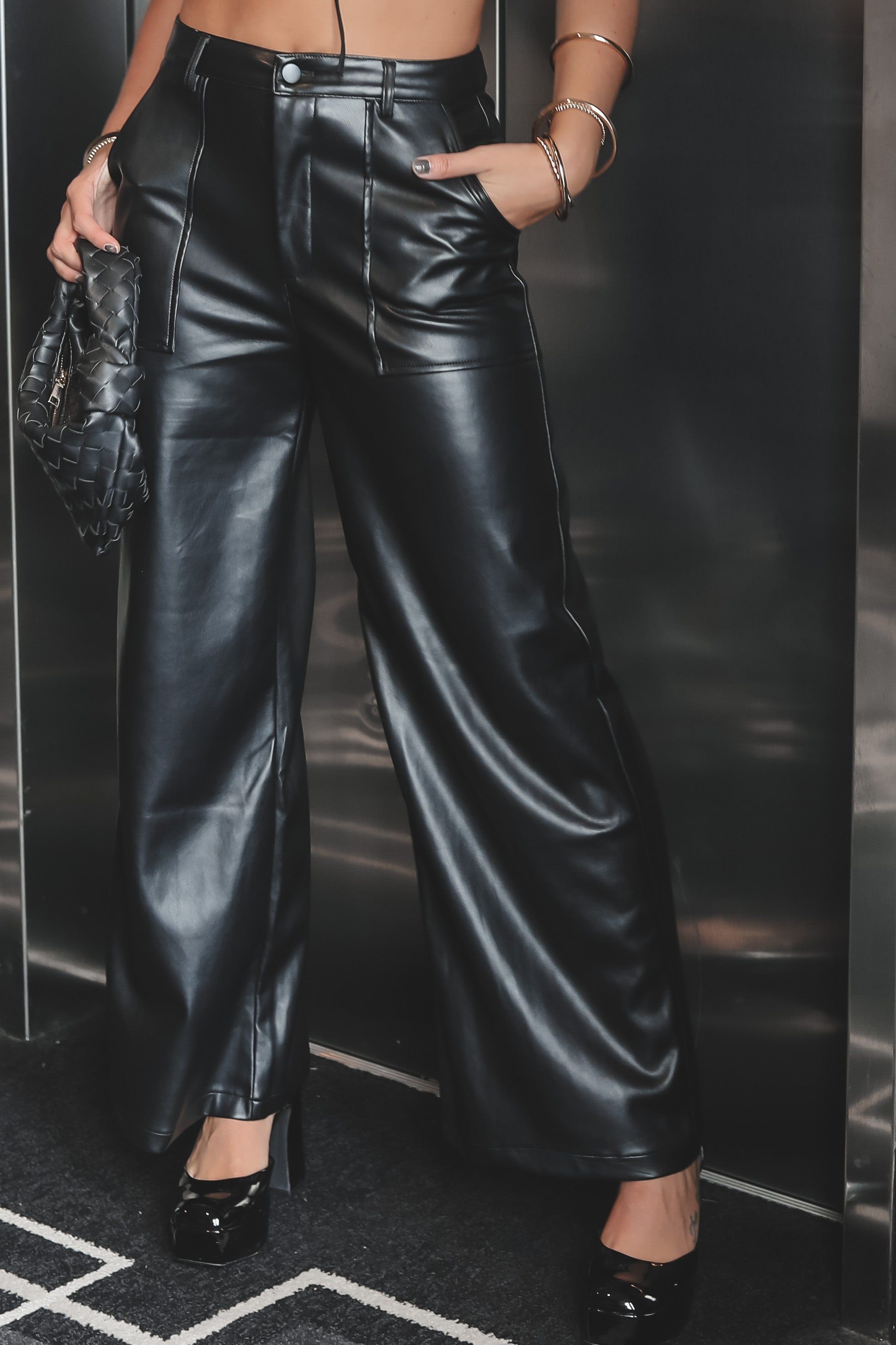 DEAL Living The Life Leather Flare Pants sold by Amazing Lace