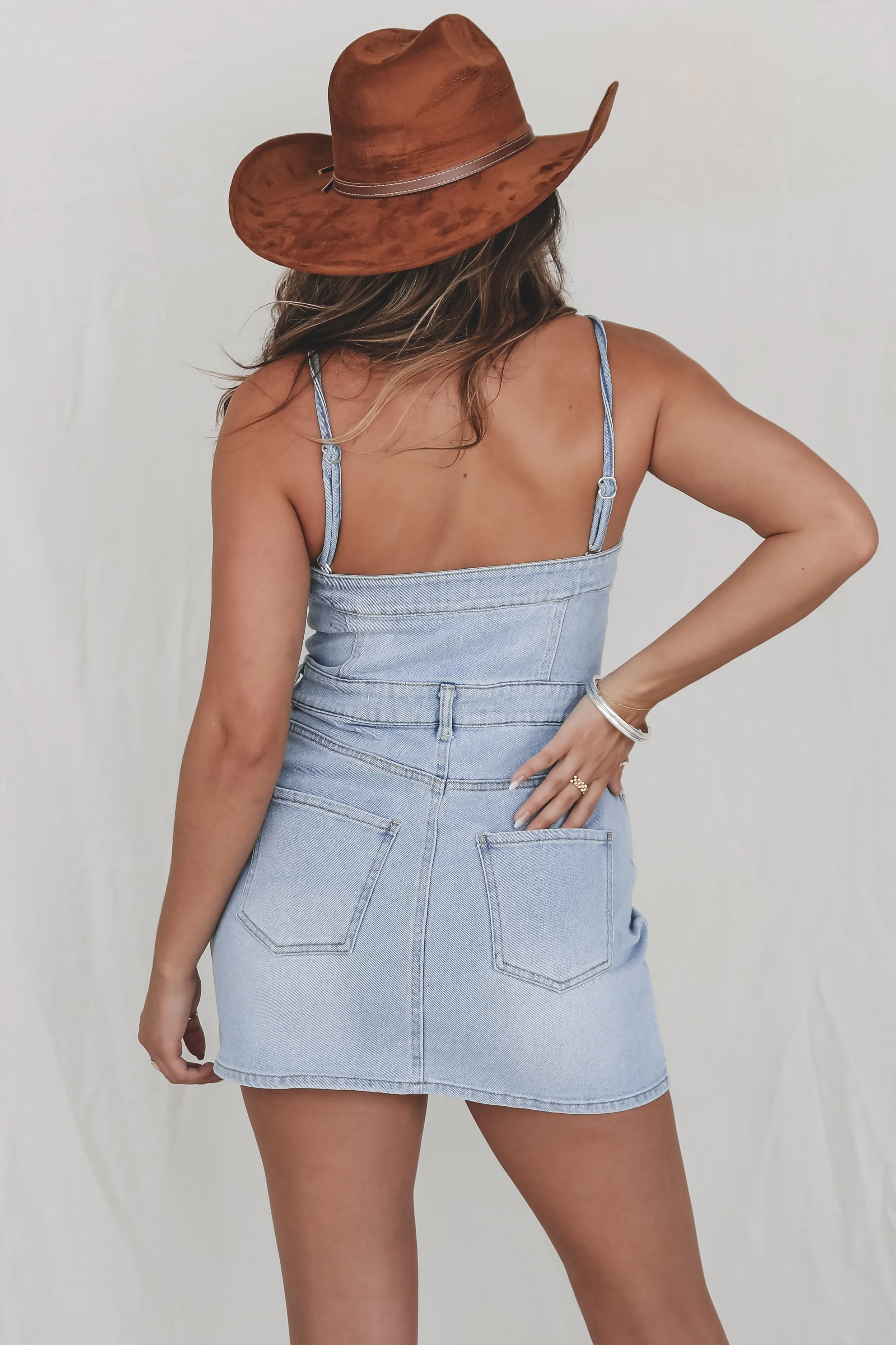 Dress Me Up Denim Mini Dress sold by Amazing Lace product image thumbnail 2