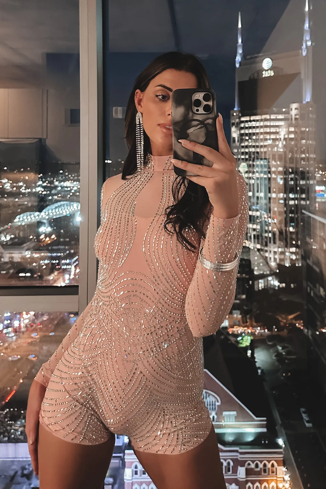 DEAL When I Walk In The Room Rhinestone Long Sleeve Romper sold by Amazing Lace product image thumbnail 5