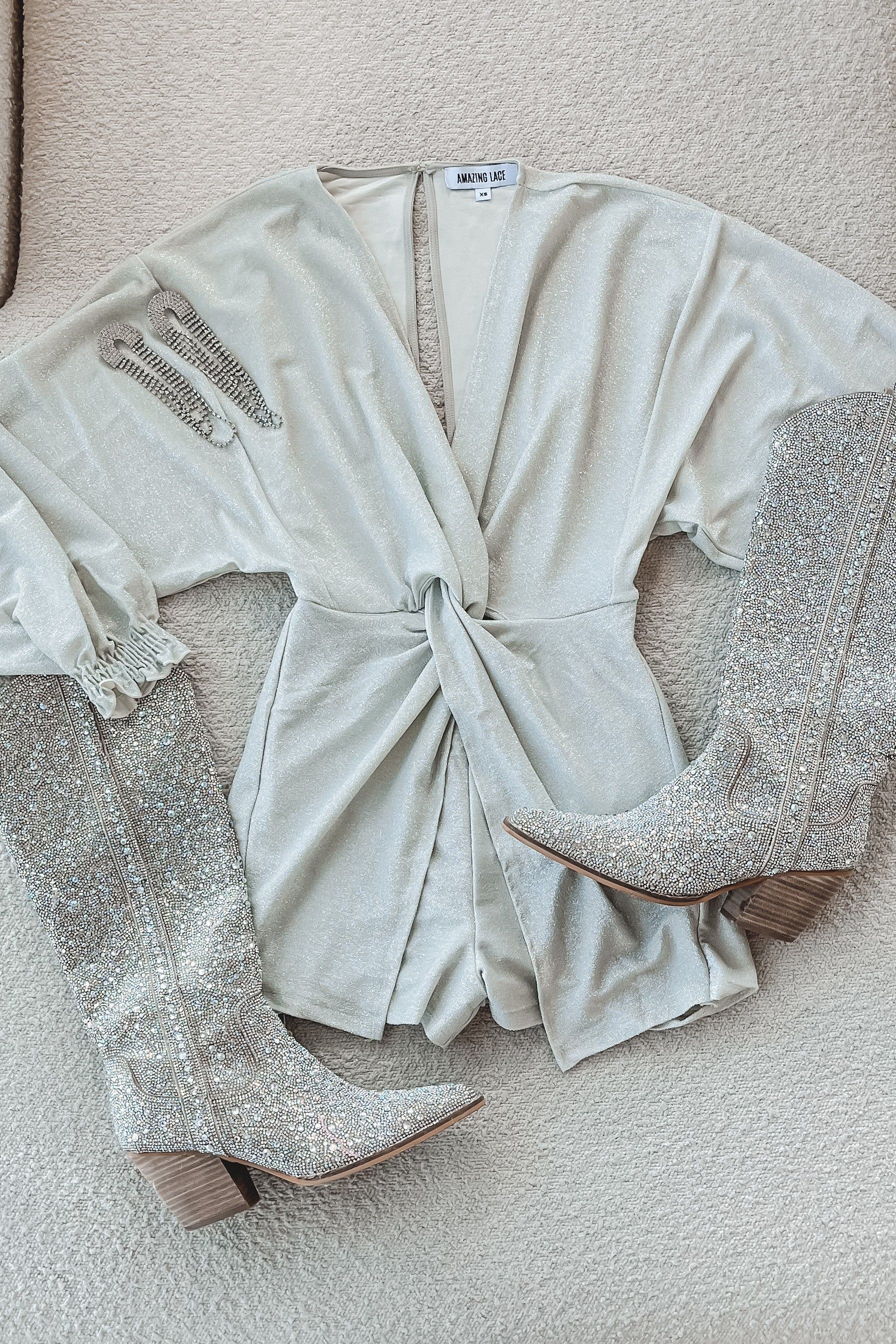 HOLIDAY DEAL 60% OFF ❄️☃️ SNOWFLAKE KISSES Sparkly Snow White Romper sold by Amazing Lace product image thumbnail 4