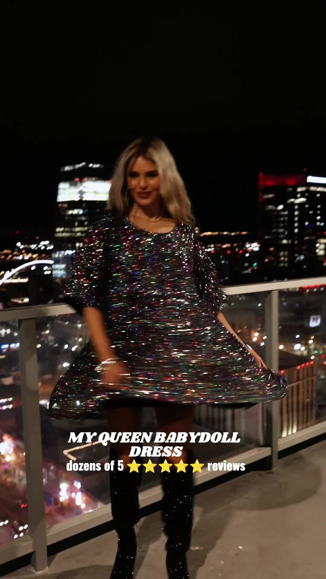 HOLIDAY DEAL My Queen Starry Nights Babydoll Dress sold by Amazing Lace product image thumbnail 18