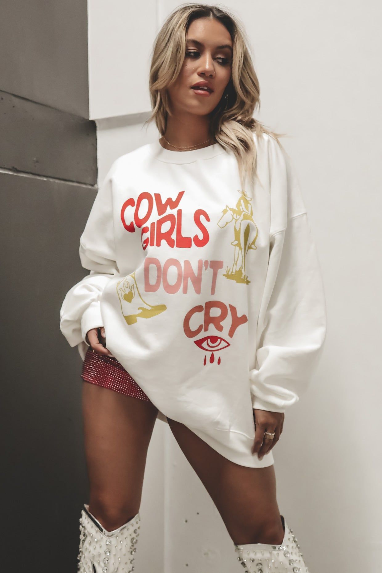 CHARILE SOUTHERN Cowgirls Don't Cry Hoodie sold by Amazing Lace product image thumbnail 2