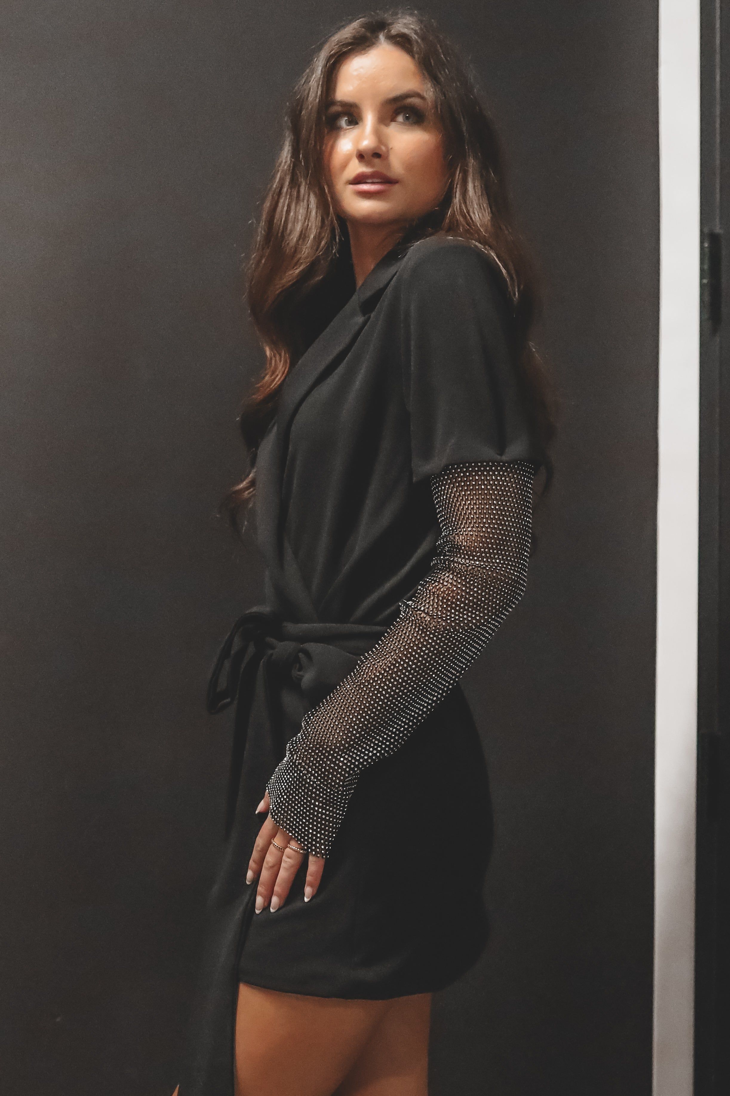 HOLIDAY DEAL Sassy And Sophisticated Rhinestone Sleeve Blazer Dress sold by Amazing Lace product image thumbnail 15