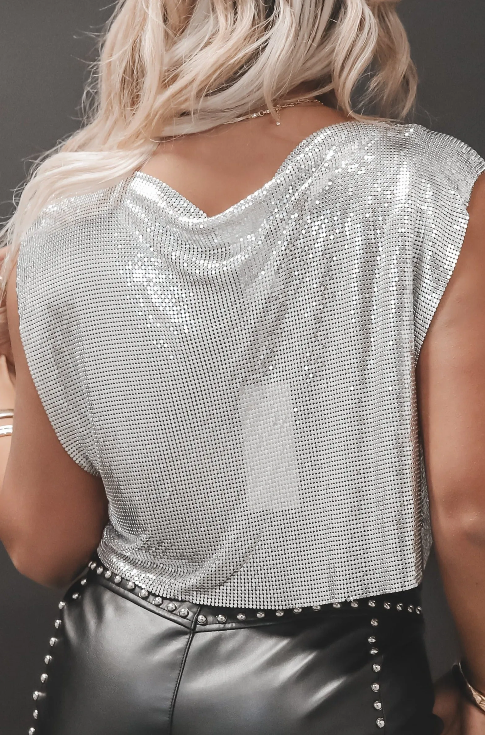 Show Stopper Silver Metal Chainmail Top sold by Amazing Lace product image thumbnail 4