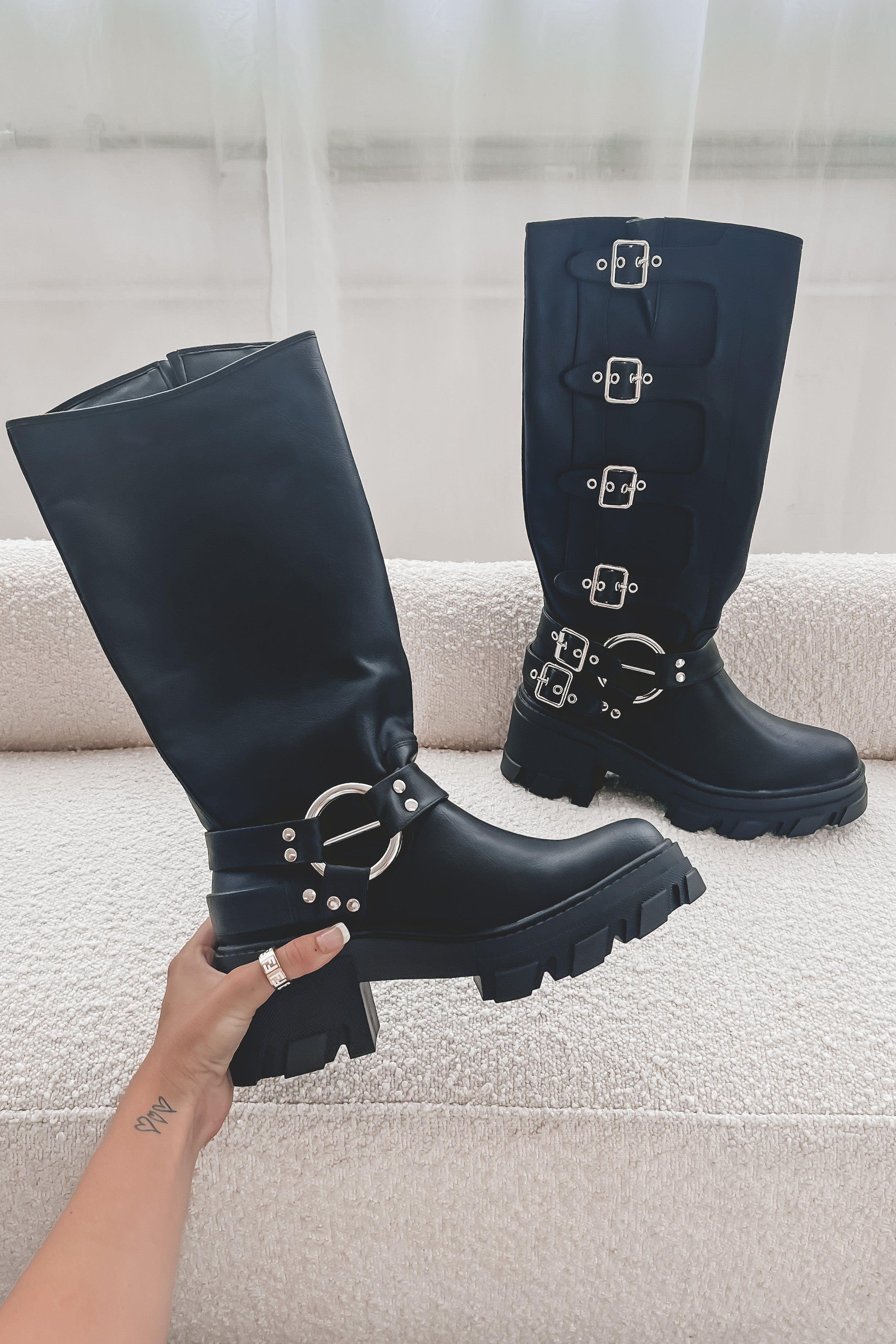 Cause A Scene Platform Moto Boots sold by Amazing Lace