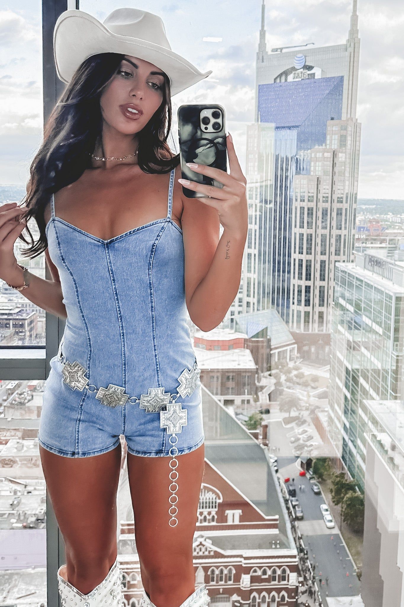 A Denim Way Of Life Denim Romper sold by Amazing Lace