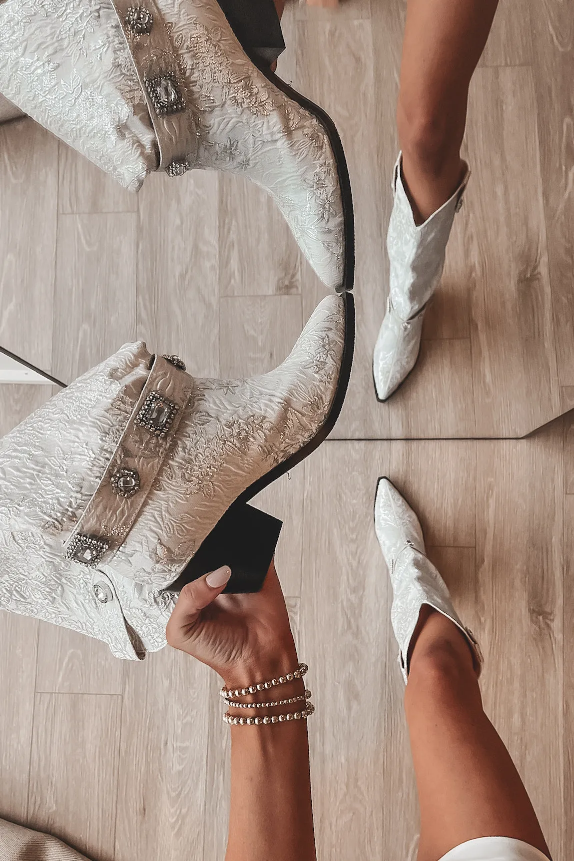 DEAL In My Me Era White Floral Boots sold by Amazing Lace product image thumbnail 2