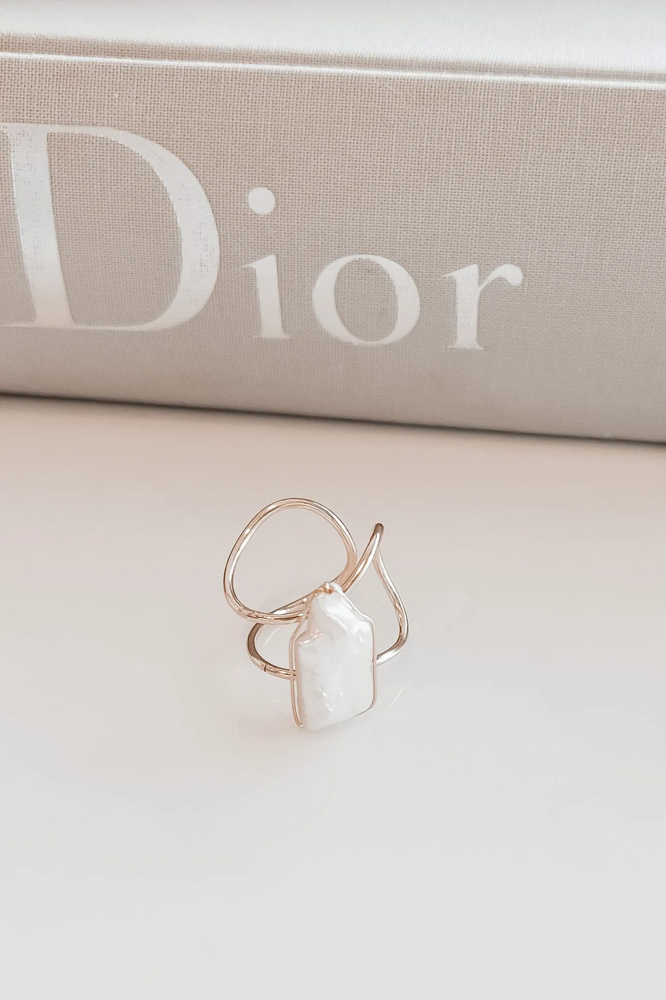 Got A Good Feeling Gold Pearl Statement Ring sold by Amazing Lace