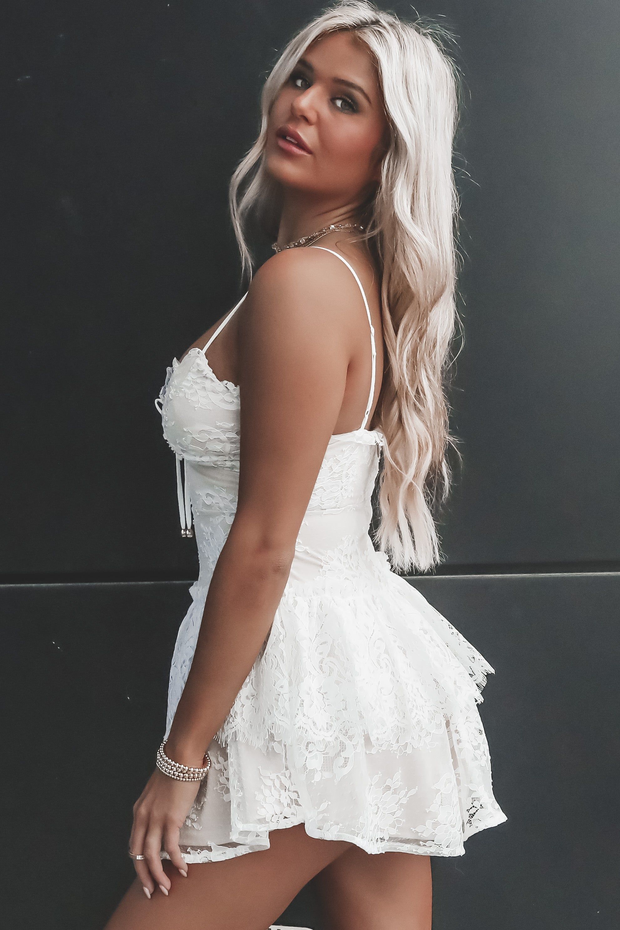 DEAL Make A Wish White Lace Mini Dress sold by Amazing Lace product image thumbnail 2