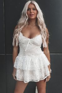 DEAL Make A Wish White Lace Mini Dress sold by Amazing Lace