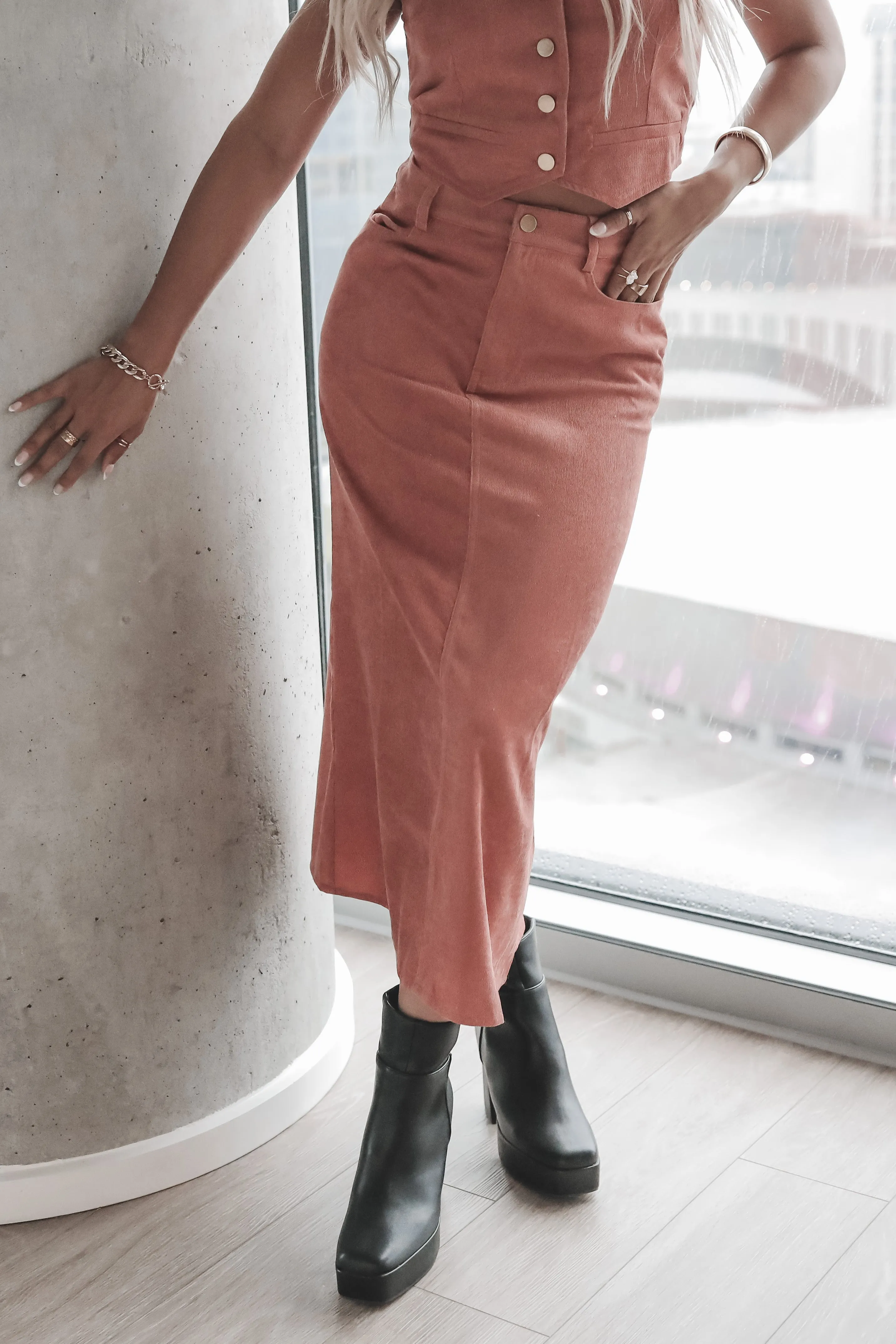 DEAL Breeze In The Air Cord Maxi Skirt sold by Amazing Lace