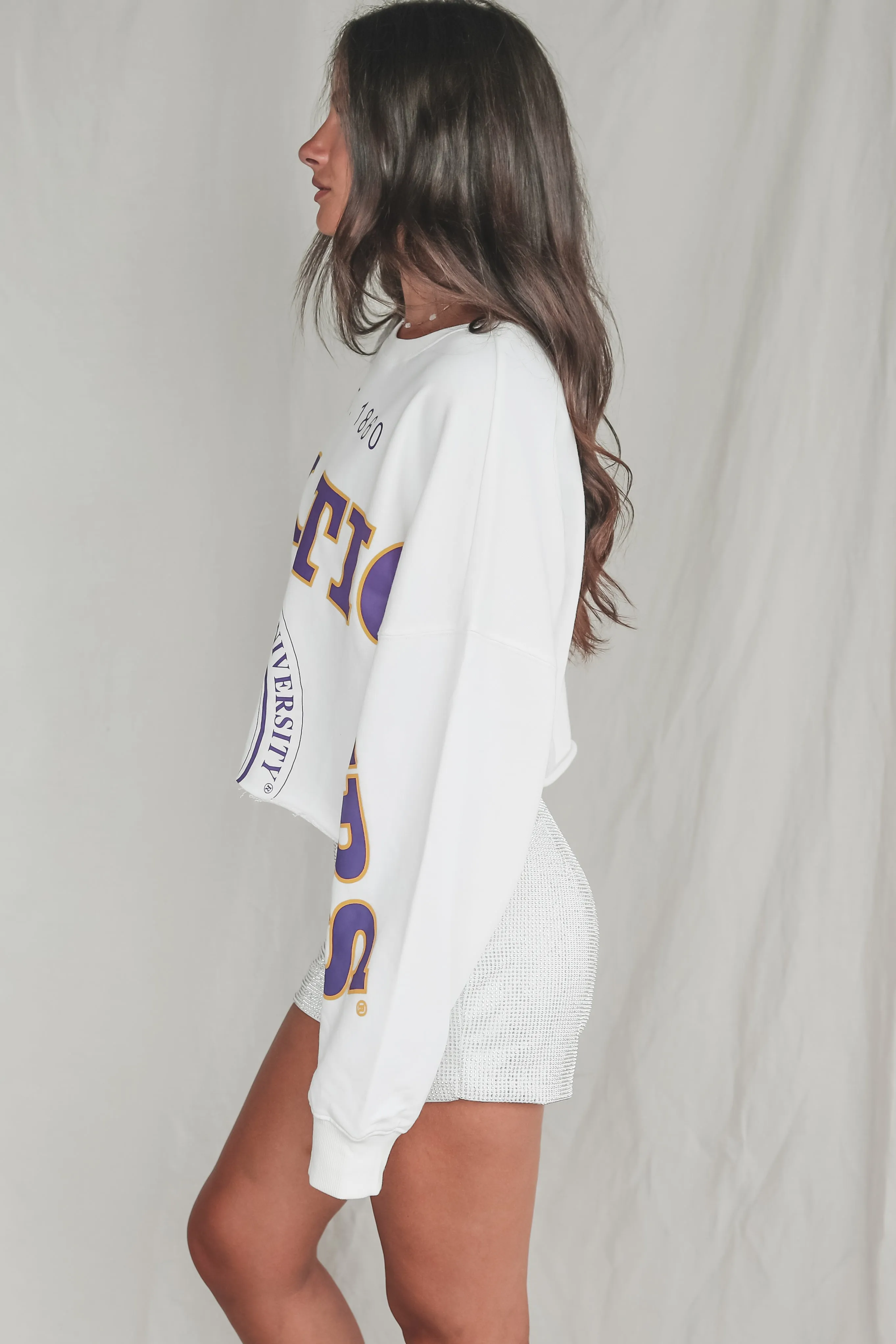 LSU Tigers Crop Long Sleeve Game Day Tee sold by Amazing Lace product image thumbnail 3