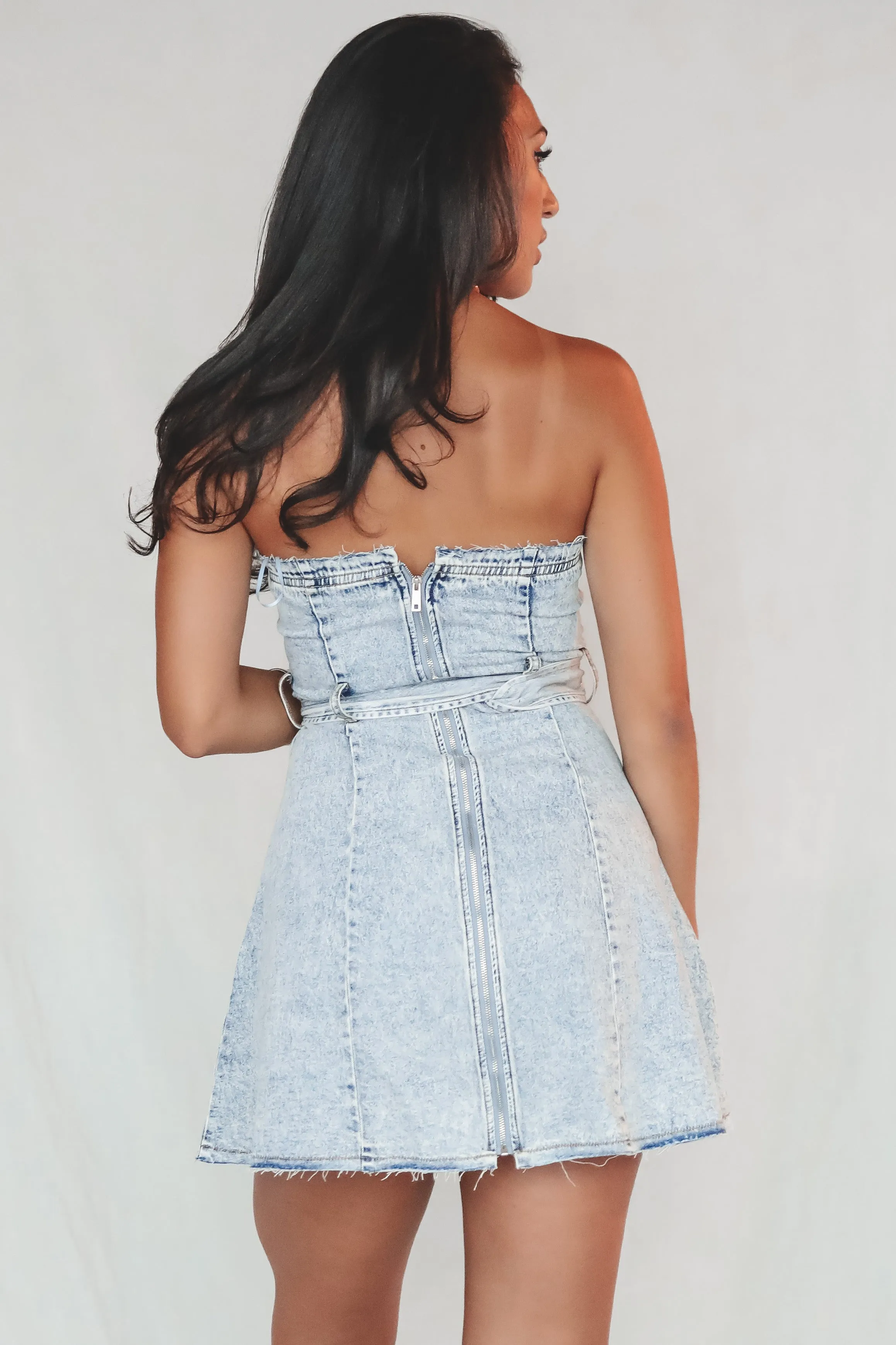 DEAL She Went Out Last Night Denim Strapless Dress sold by Amazing Lace product image thumbnail 3
