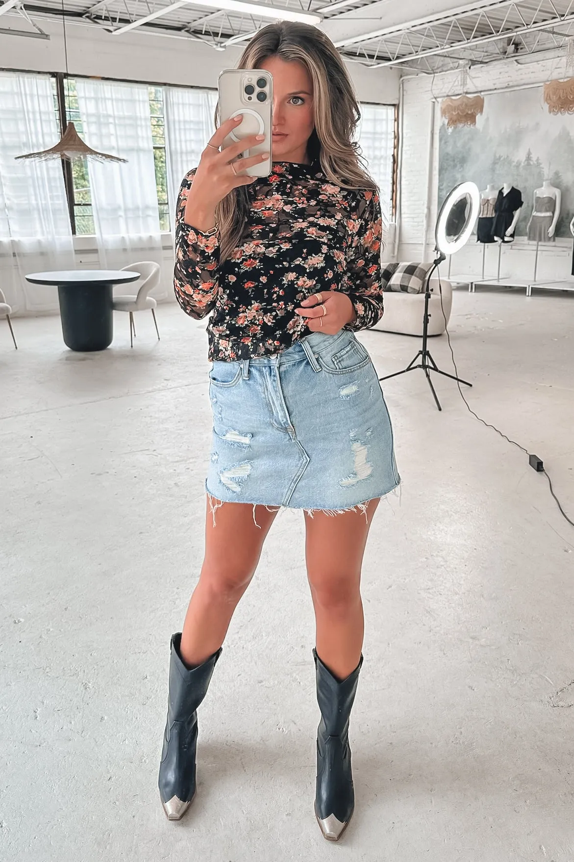 HOLIDAY DEAL ❄️ Just a Flirt Lace Mesh Floral Top sold by Amazing Lace product image thumbnail 5