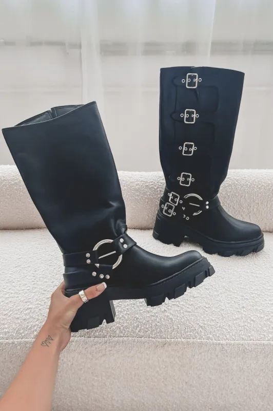 Cause A Scene Platform Moto Boots sold by Amazing Lace