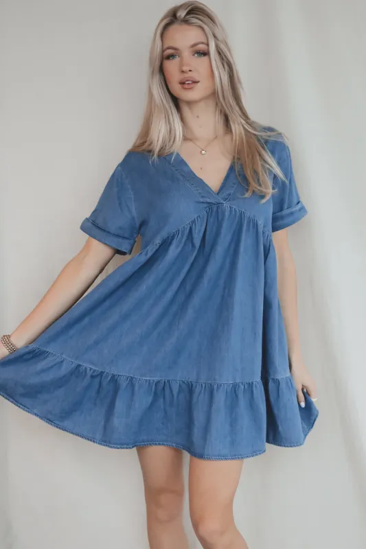 SADIE & SAGE Conversations Denim Babydoll Dress sold by Amazing Lace