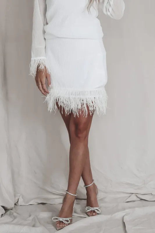 Super Classy Time White Mini Skirt sold by Amazing Lace