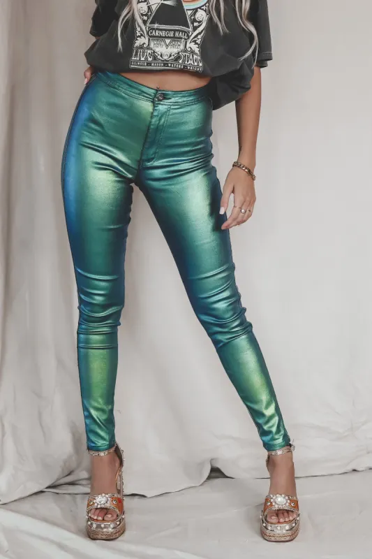 Hot Girl Falling For You Metallic Hot Pants sold by Amazing Lace