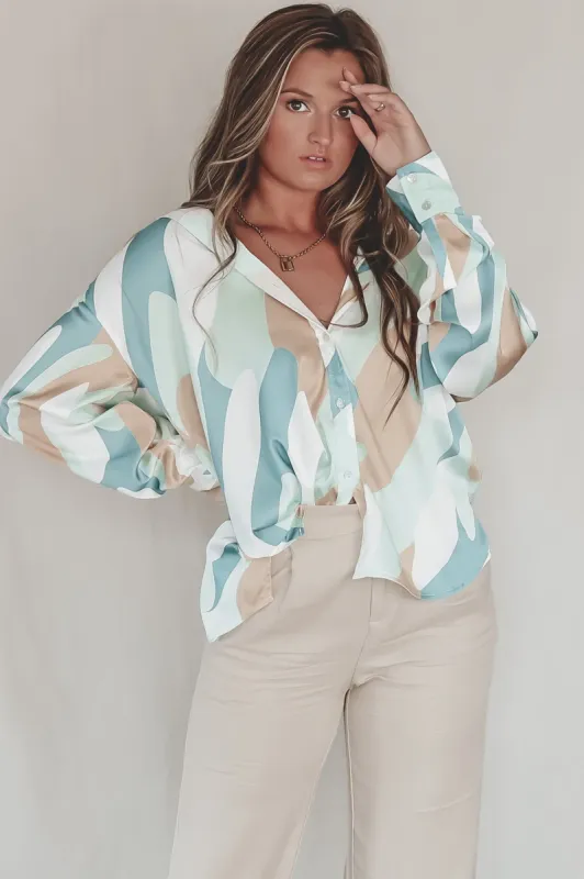 It’s Giving Gorgeous Green Button Down Blouse sold by Amazing Lace