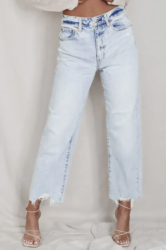 DAZE DENIM Pleaser High Rise Wide Ankle - For Real sold by Amazing Lace