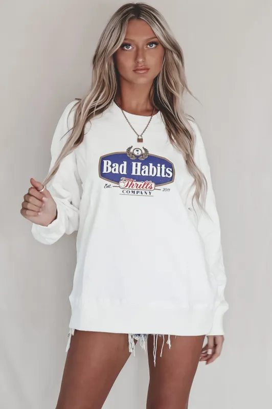 THRILLS - Die Hard Bad Habits Slouch Crew sold by Amazing Lace