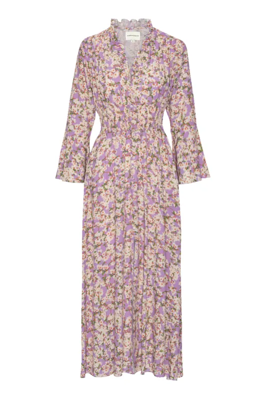 Sally Long Dress Lilac / White Flower sold by Americandreams