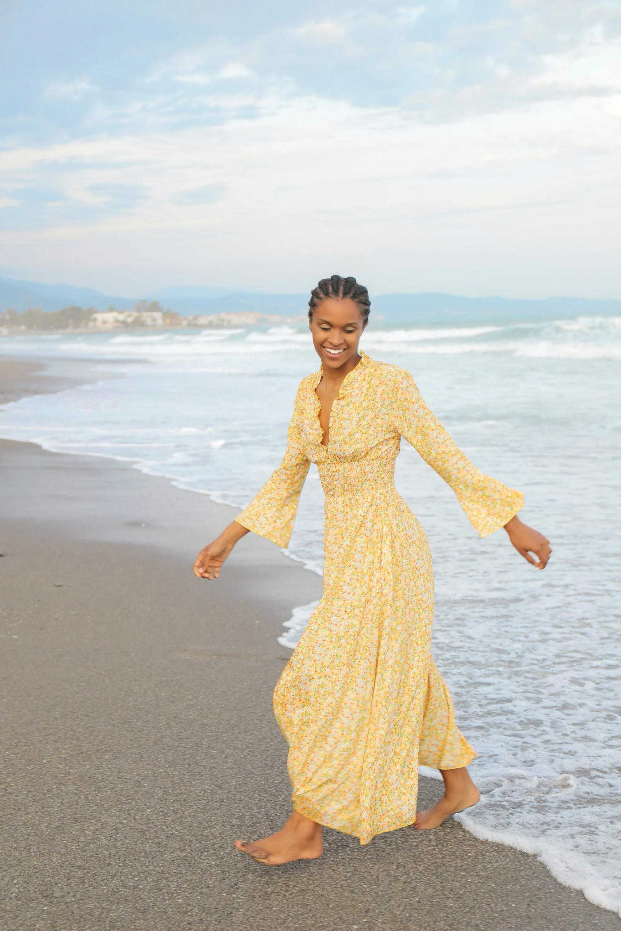 Sally Long Dress Yellow Flower sold by Americandreams product image thumbnail 2