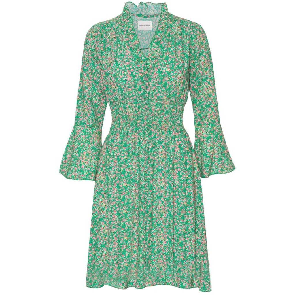 Sally Short Dress - Green Flower sold by American Dream