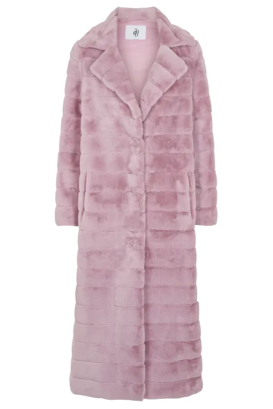 Bailey Faux Fur Coat Long Light Pink sold by Americandreams