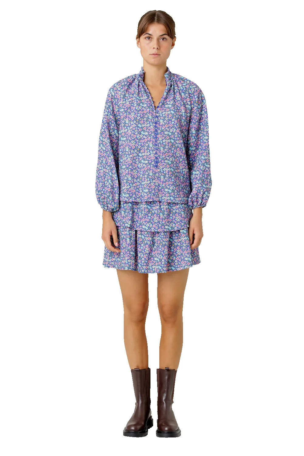 Perla Cotton Shirt Lilac Multi Small Flower sold by Americandreams product image thumbnail 2