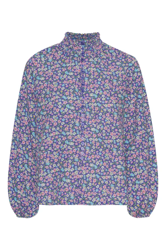 Perla Cotton Shirt Lilac Multi Small Flower sold by Americandreams