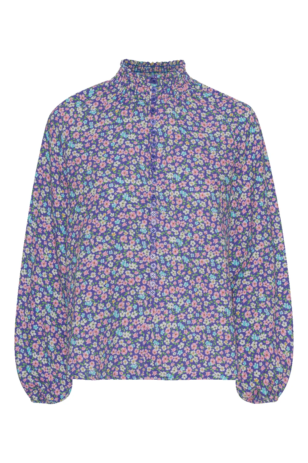 Perla Cotton Shirt Lilac Multi Small Flower sold by Americandreams