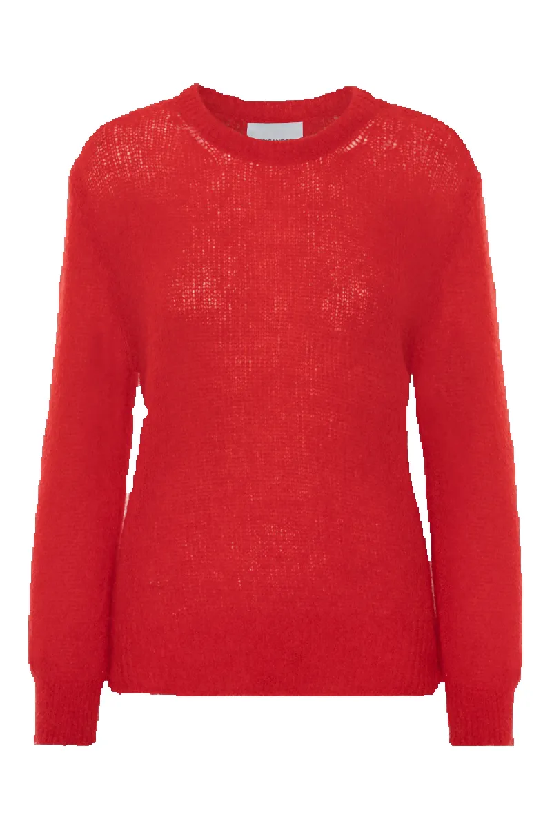 Ulla O Neck Knit Pullover Lipstick Red sold by Americandreams