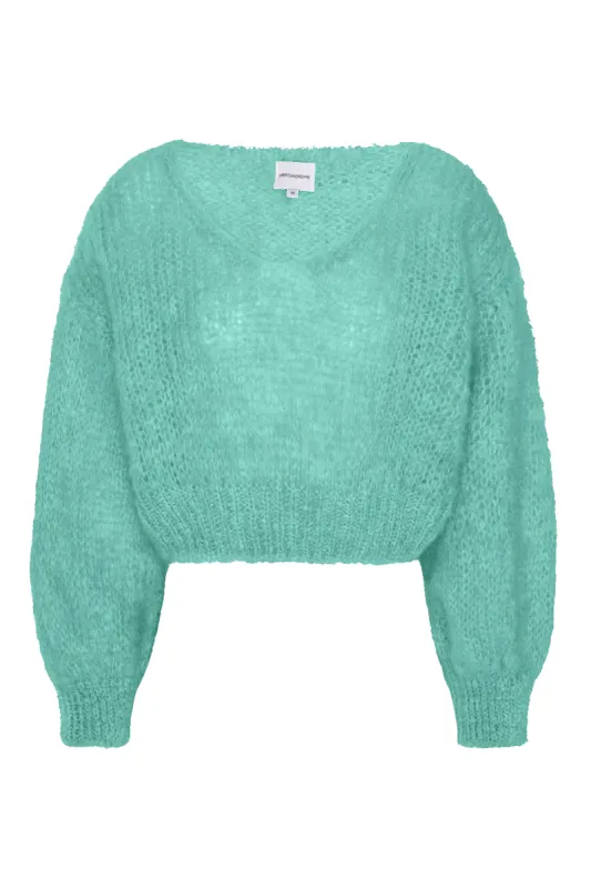 Milana Cropped Pullover Seafoam Green sold by Americandreams