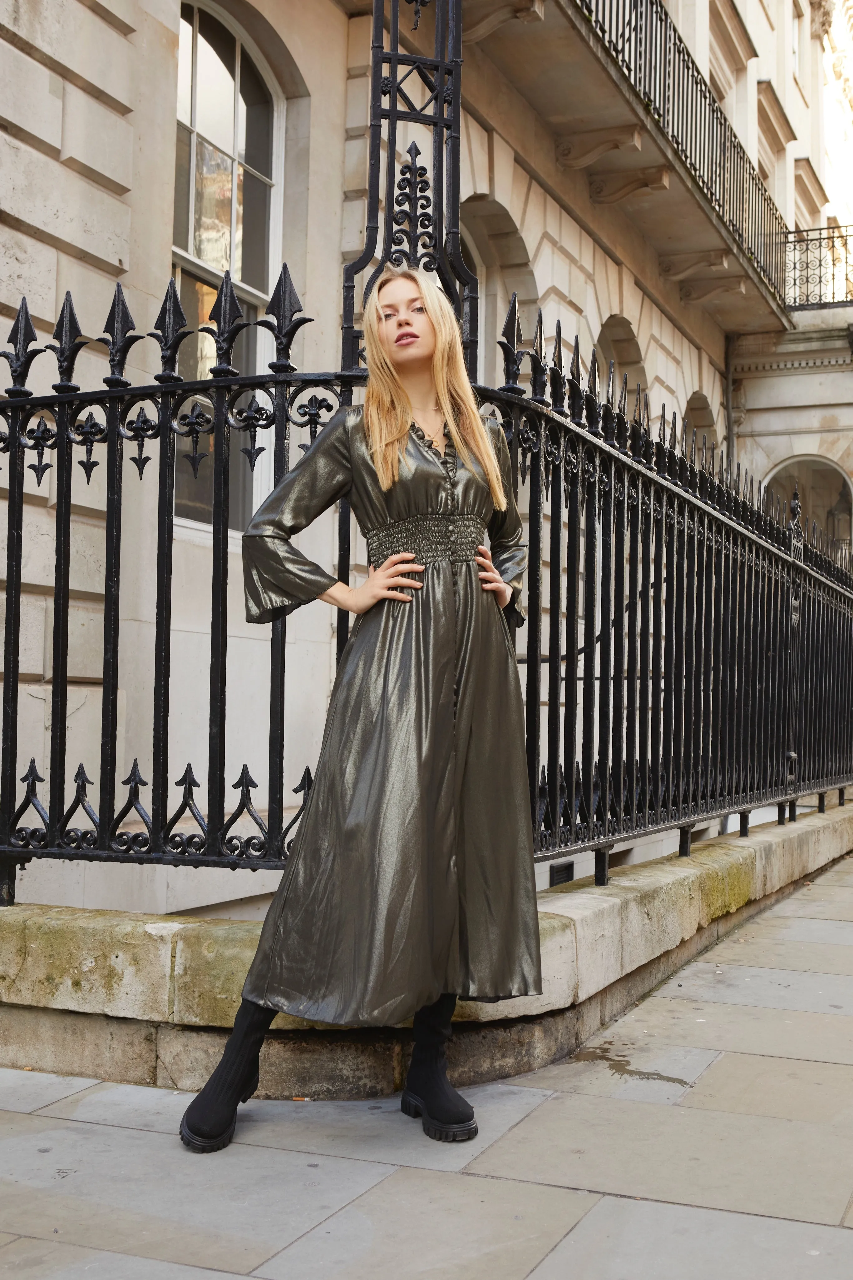 Sally Long Shimmer Dress Black sold by Americandreams product image thumbnail 2