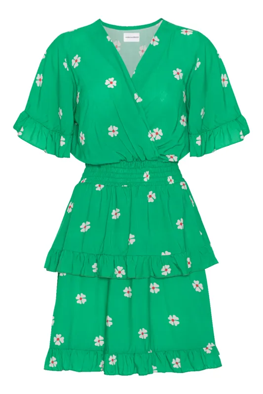 Ella Short Dress Green W/White Flower sold by Americandreams