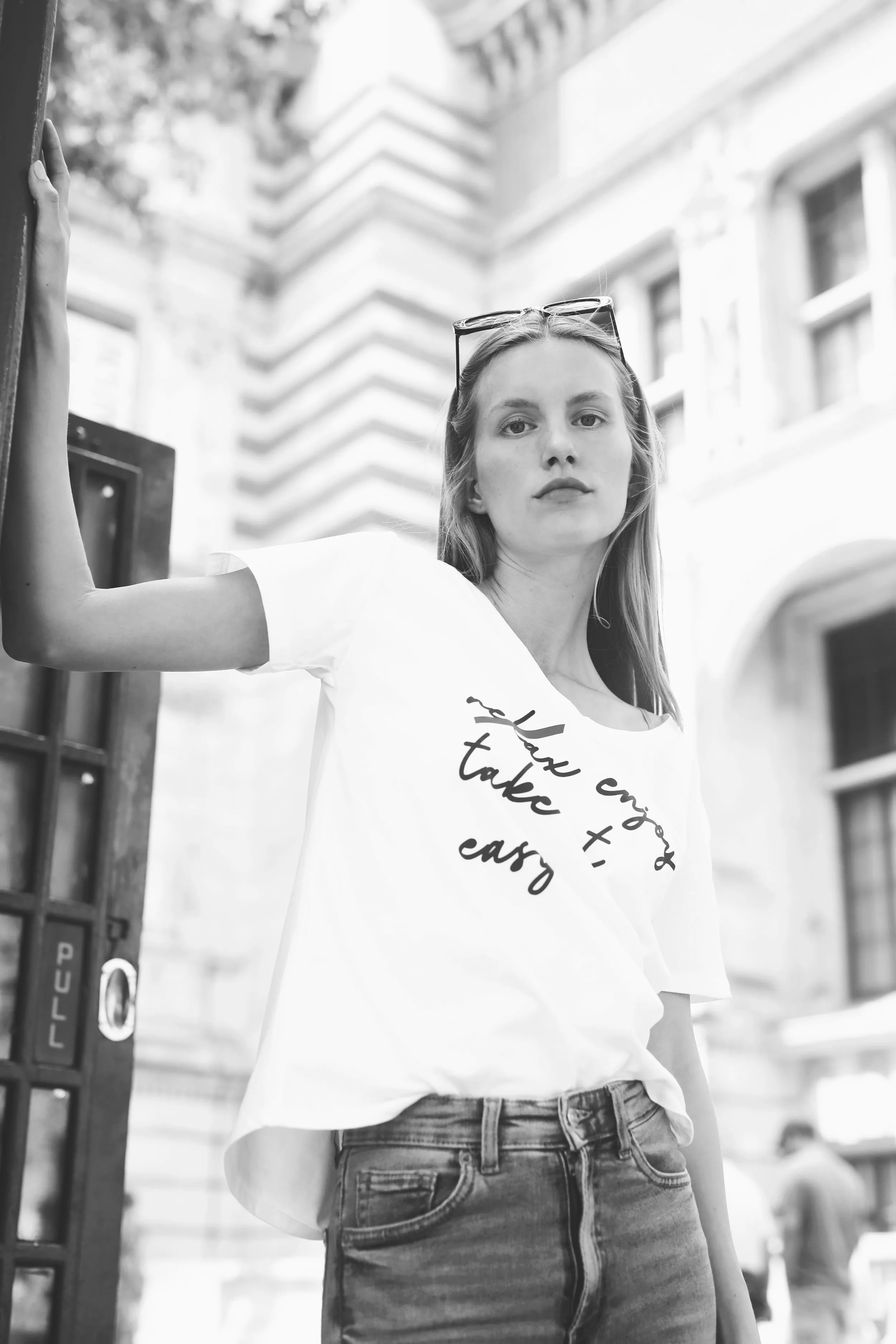 T-shirt White Enjoy Take it Easy Black Letters sold by Americandreams product image thumbnail 3