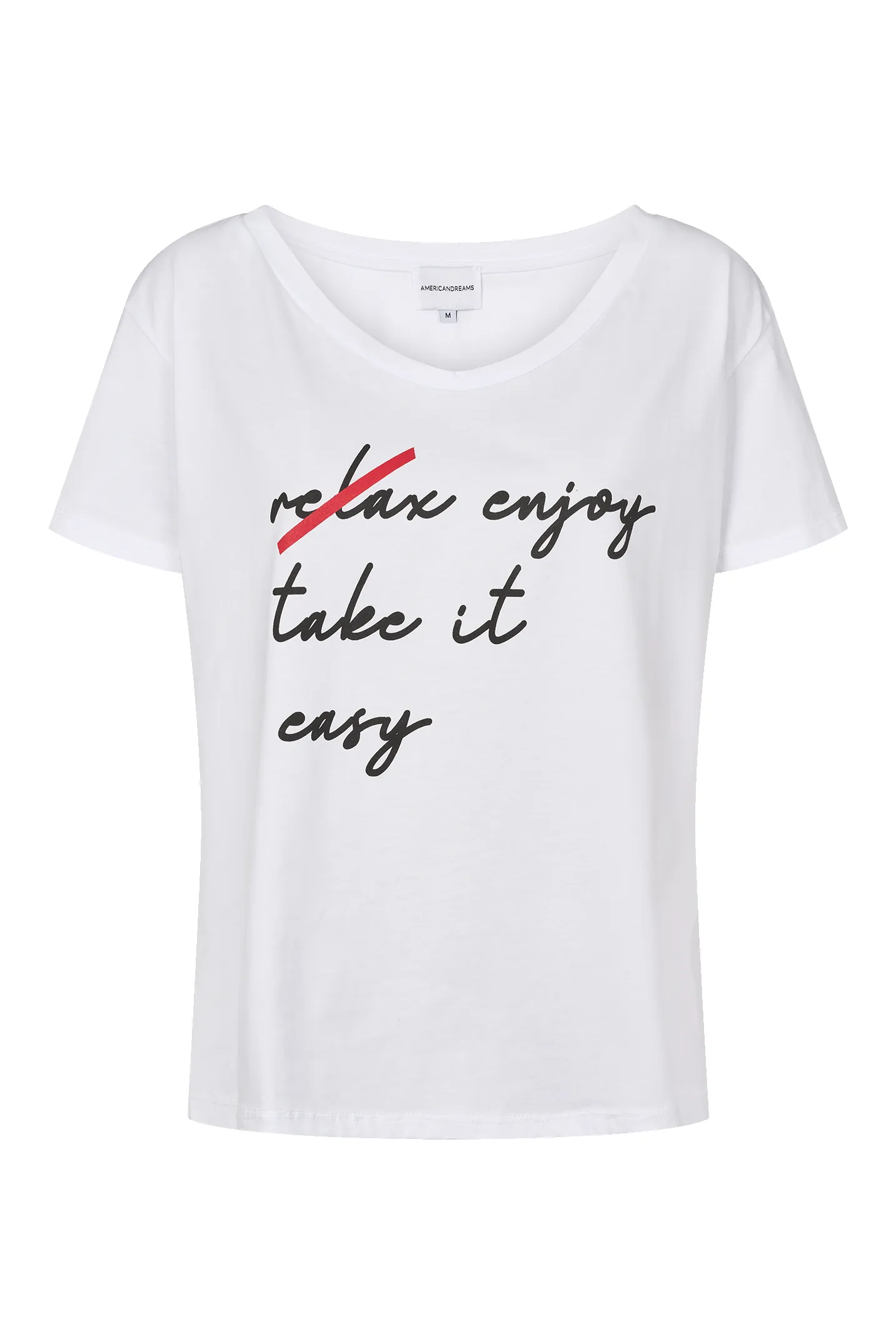 T-shirt White Enjoy Take it Easy Black Letters sold by Americandreams