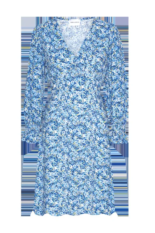 Koko Dress Short Closed Back Navy Blue Flower sold by American Dream