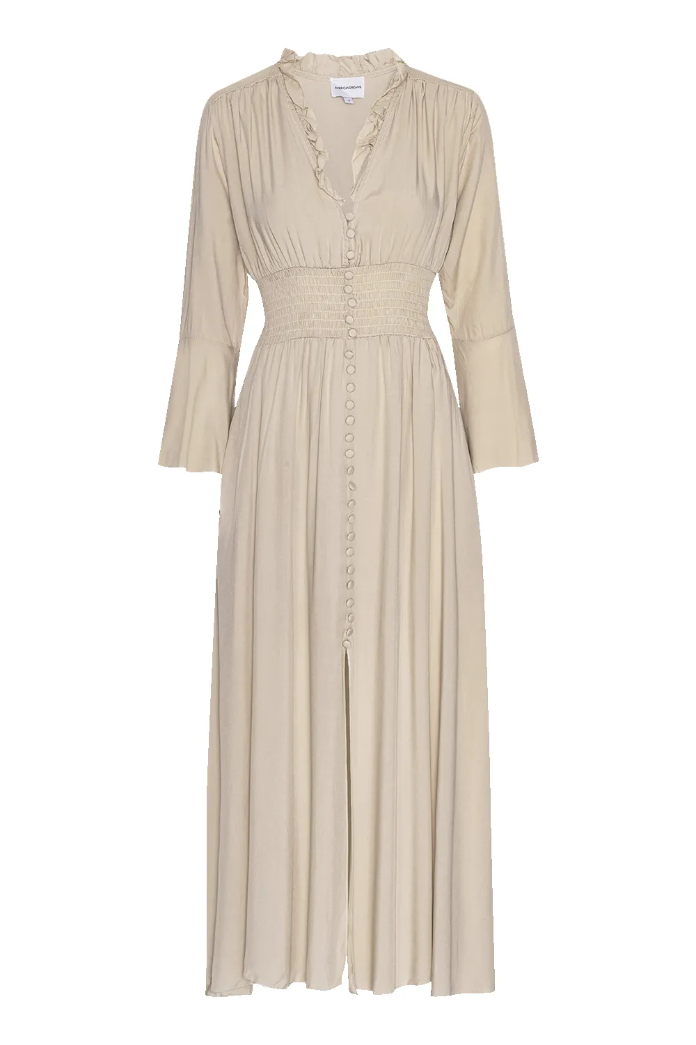 Sally Long Dress Solid Beige sold by Americandreams