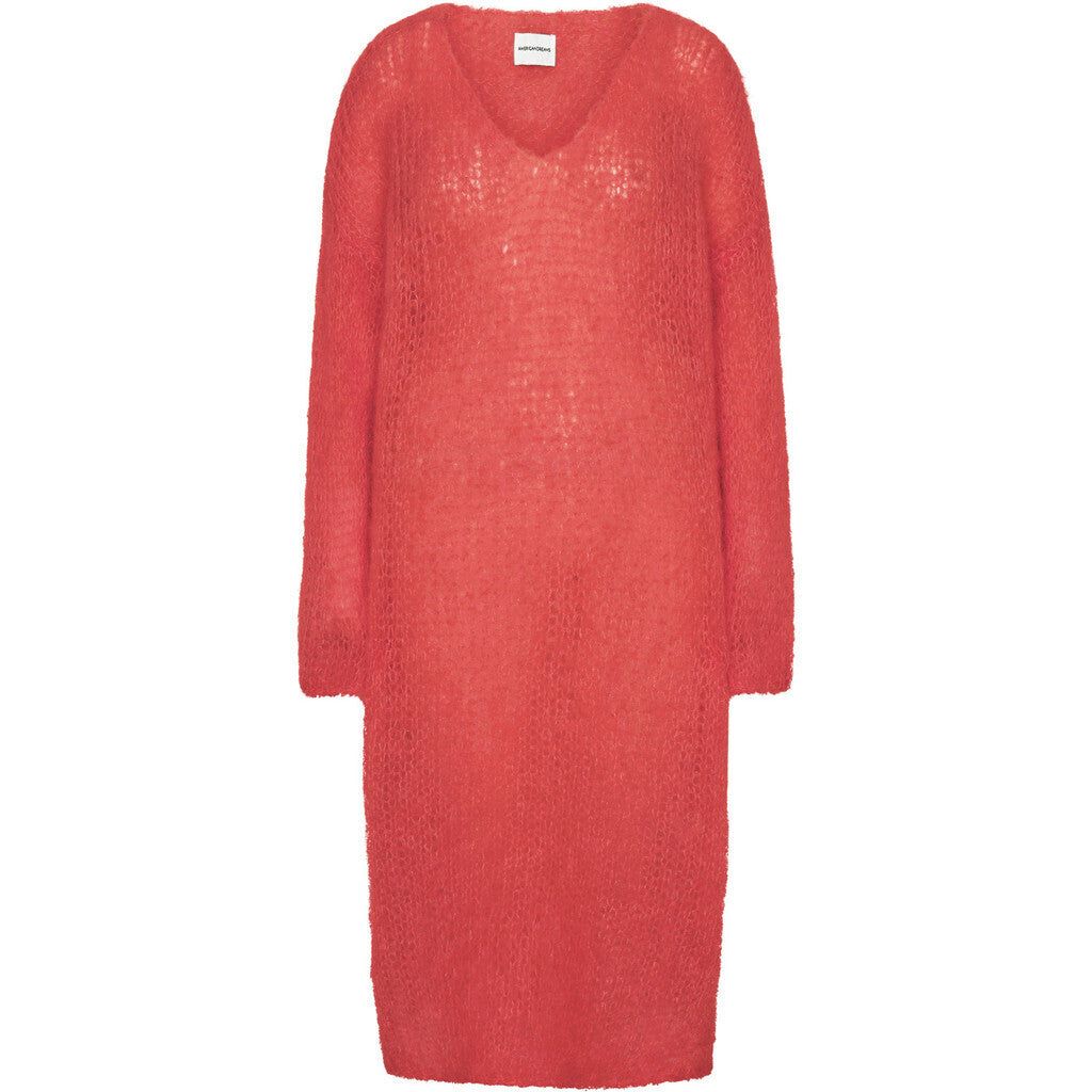 Camilla V Neck Mohair Dress - Coral Red sold by American Dream