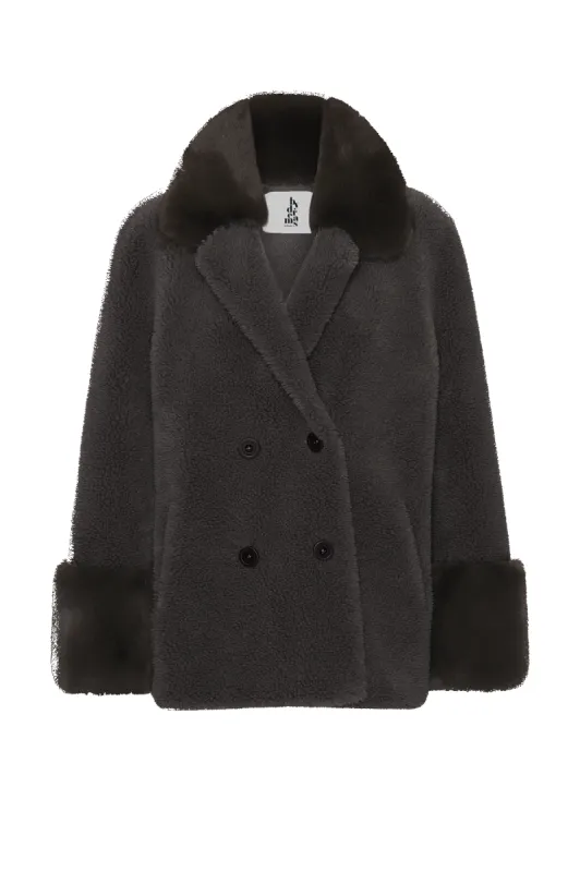 Fiona Short Wool Coat Chocolate Brown made by Americandreams