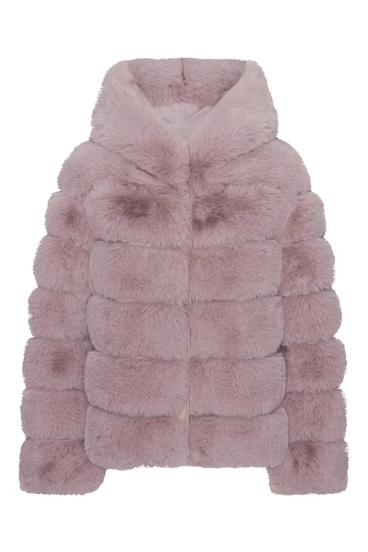 Blake Short Faux Fur Jacket Light Pink sold by American Dream