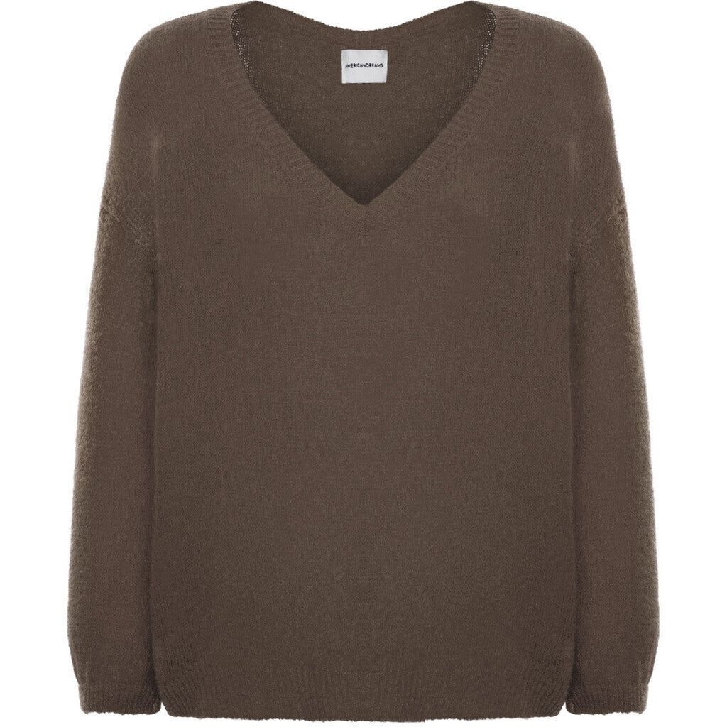 Silja V Neck Knit - Dark Brown sold by American Dream
