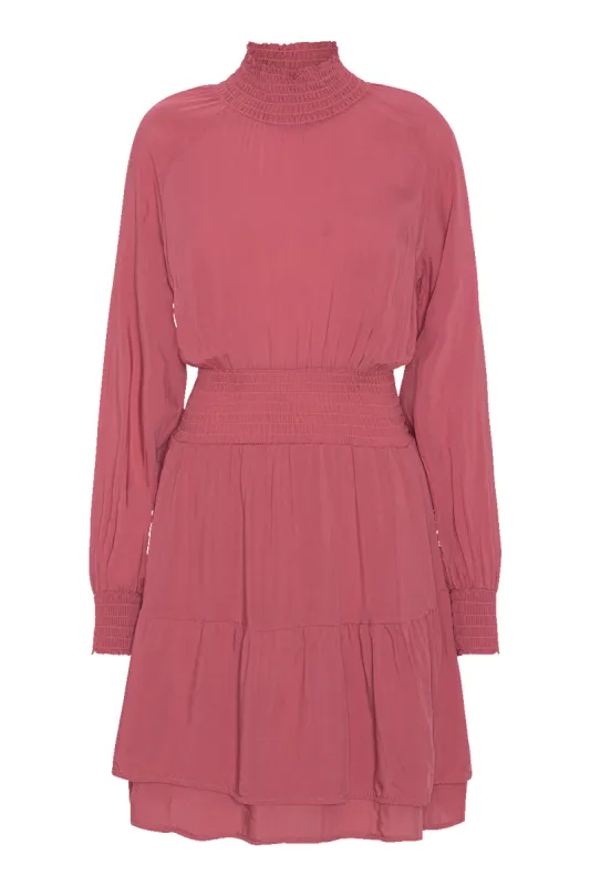 Daniella High Neck Dress Short Coral Solid made by Americandreams