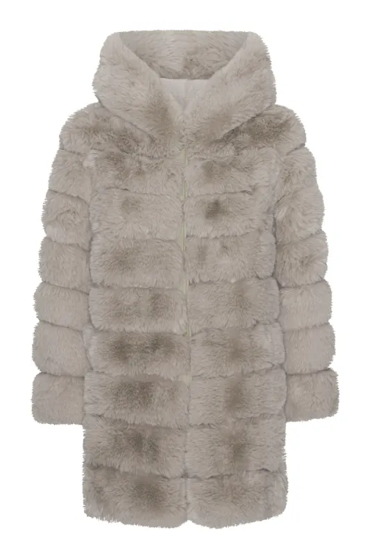 Blake Faux Fur Coat Long Beige sold by Americandreams