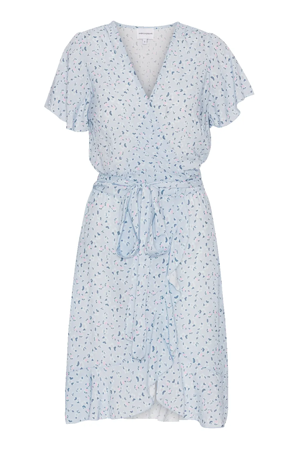 Milly Wrap Dress Short Light Blue Flower sold by Americandreams